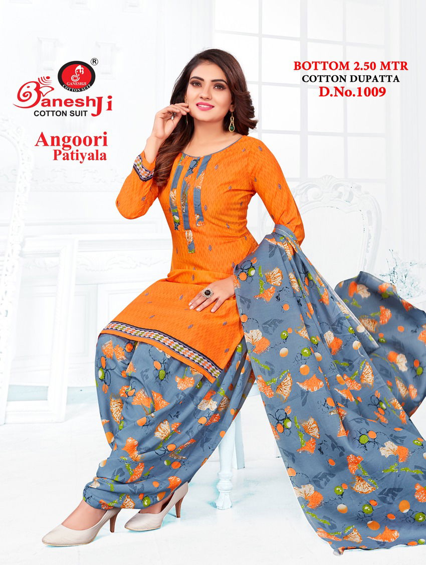 Ganeshji Angoori Patiyala 1 Indo Fancy casual Daily Wear Printed Cotton Dress Material Collection